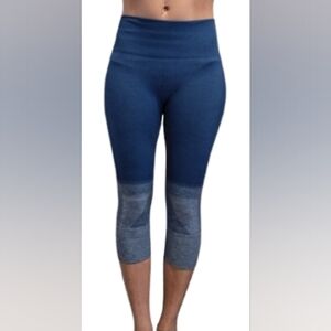 Lululemon Seamlessly Street Crop Legging Blue Ombre 6 Compression Lulu EUC